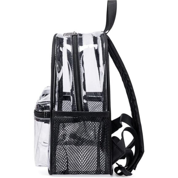 New Beautiful Black Clear Small Backpack for Girls, Women\'s (12x12x6)